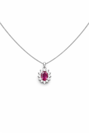 Collana Promesse Donna in Oro bianco Rubino 0.45 Ct CCPQ64R - CCPQ64R